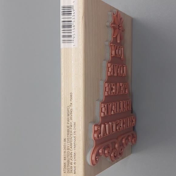 NWT Recollections Christmas Noel Wood Stamp - Picture 3 of 4